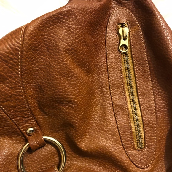 Sherry Wolf Genuine Cognac Hobo Bag - Picture 4 of 8